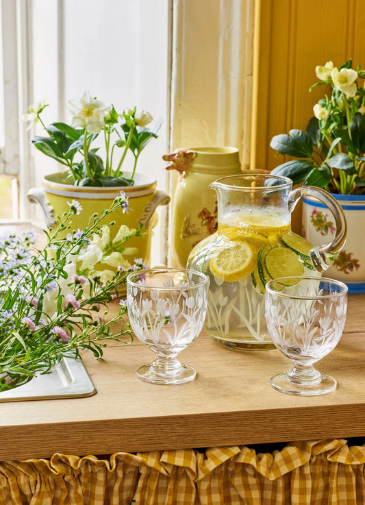 Golden Tulips Glass Jug